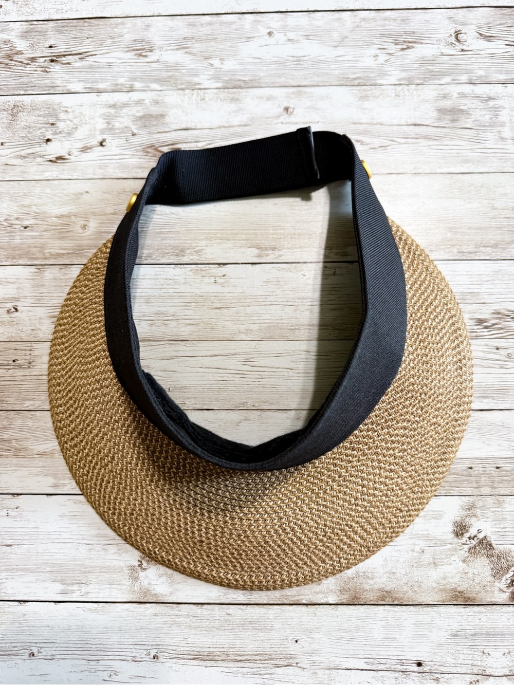 Eric Javits Champ Straw Visor Natural Black One Size - Picture 4 of 10